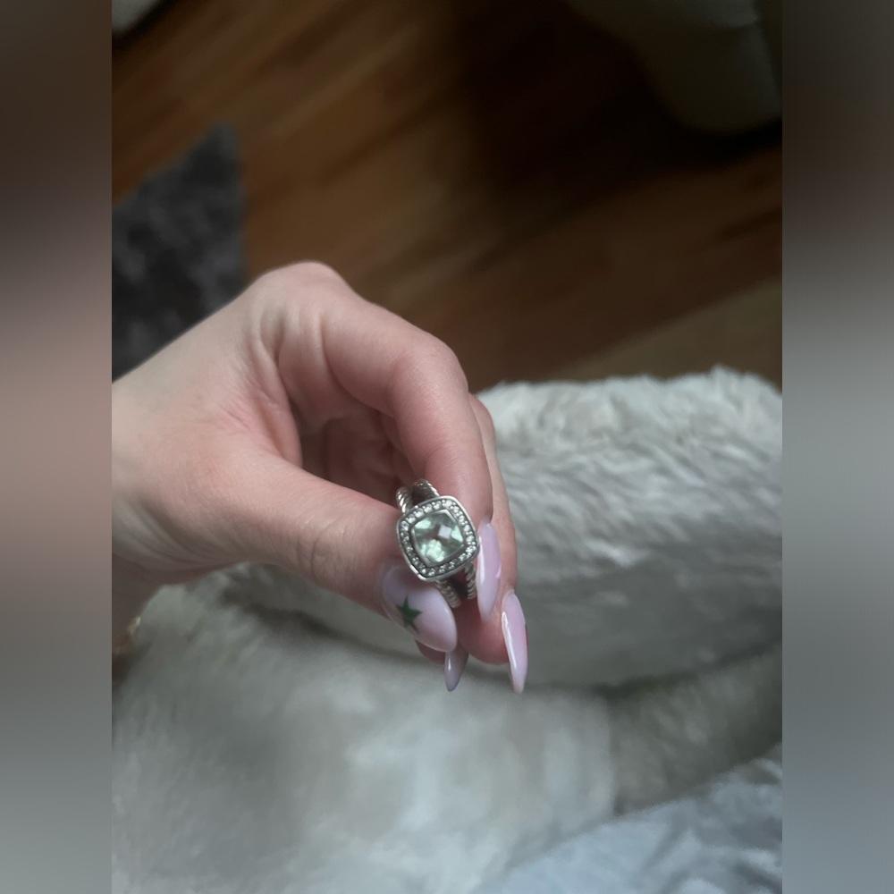 David Yurman Silver Ring with Light Blue Gemstone - Picture 7 of 11